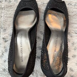 Adrianna Papell Black Beaded Heels